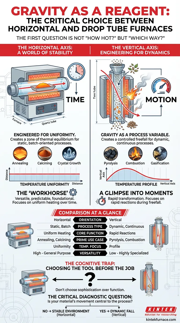 Гравитация как реагент: критический выбор между горизонтальными и вертикальными печами с падающей трубой Визуальное руководство