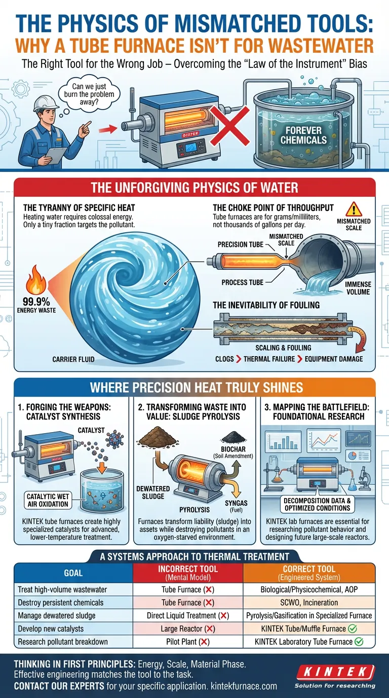 不適合なツールの物理学：なぜチューブ炉は廃水処理に向かないのか ビジュアルガイド