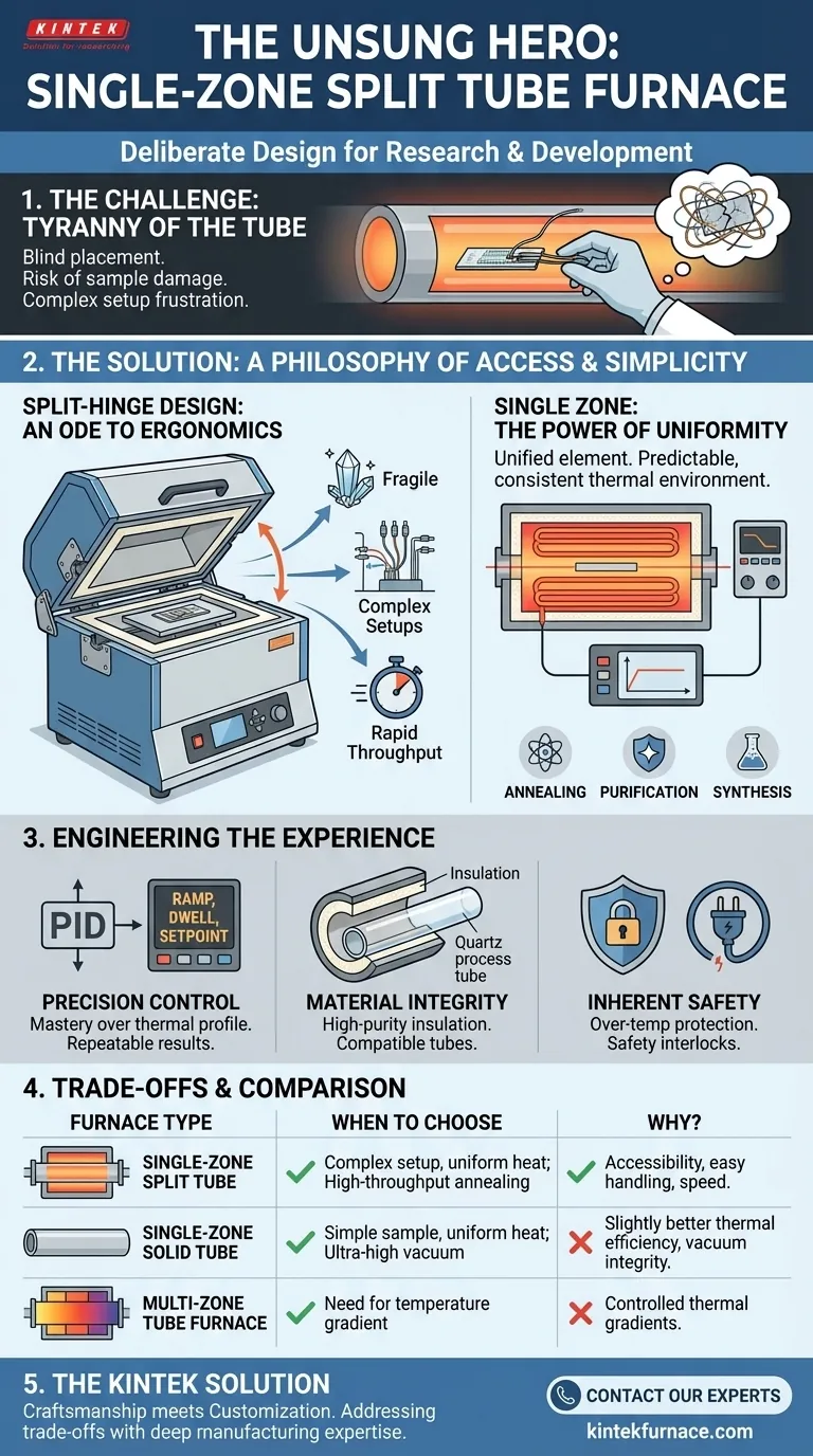 O Herói Anônimo do Laboratório: O Design Deliberado do Forno de Tubo Dividido de Zona Única Guia Visual