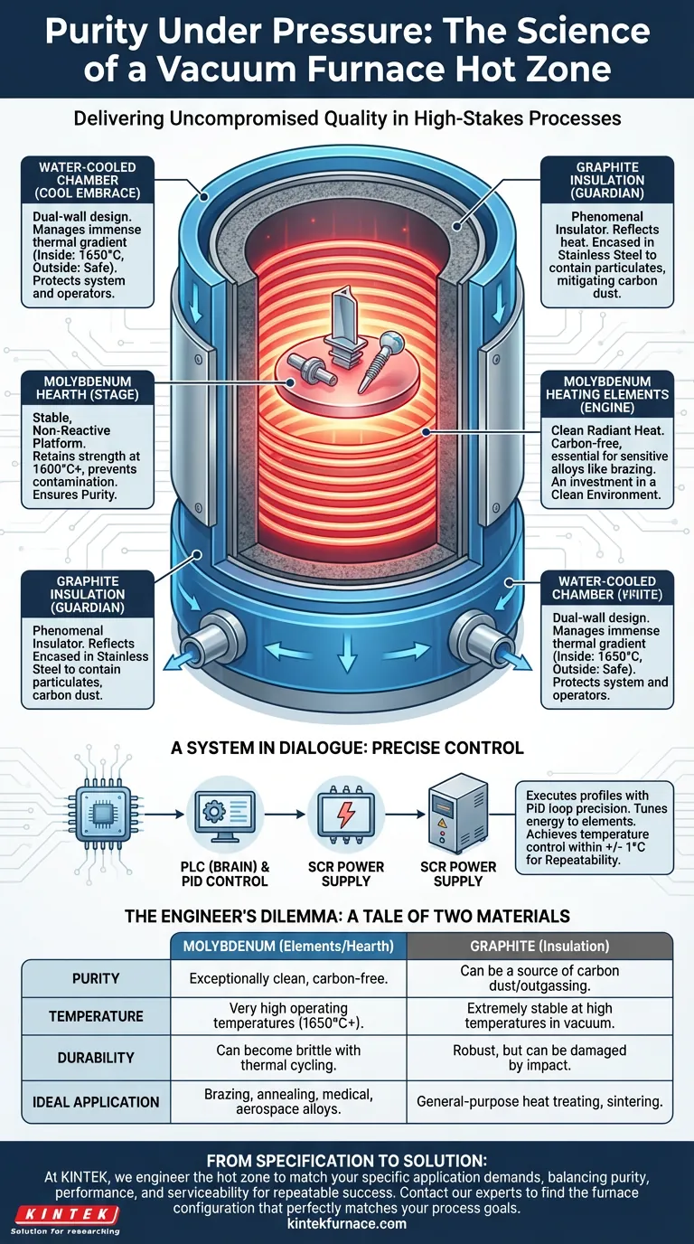 Pureza Sob Pressão: A Ciência dos Materiais da Zona Quente de um Forno a Vácuo Guia Visual