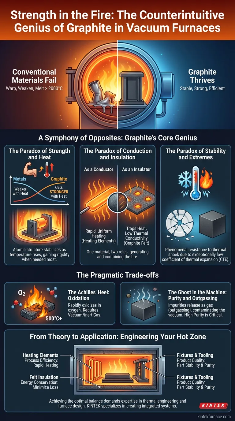 Strength in the Fire: The Counterintuitive Genius of Graphite in Vacuum Furnaces Visual Guide