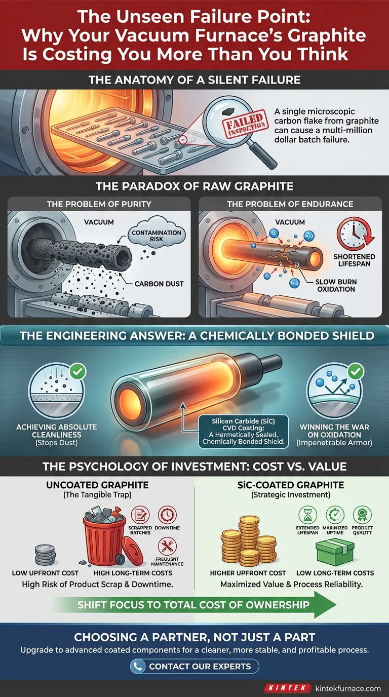 O Ponto de Falha Invisível: Por Que o Grafite do Seu Forno a Vácuo Está Custando Mais do Que Você Imagina Guia Visual