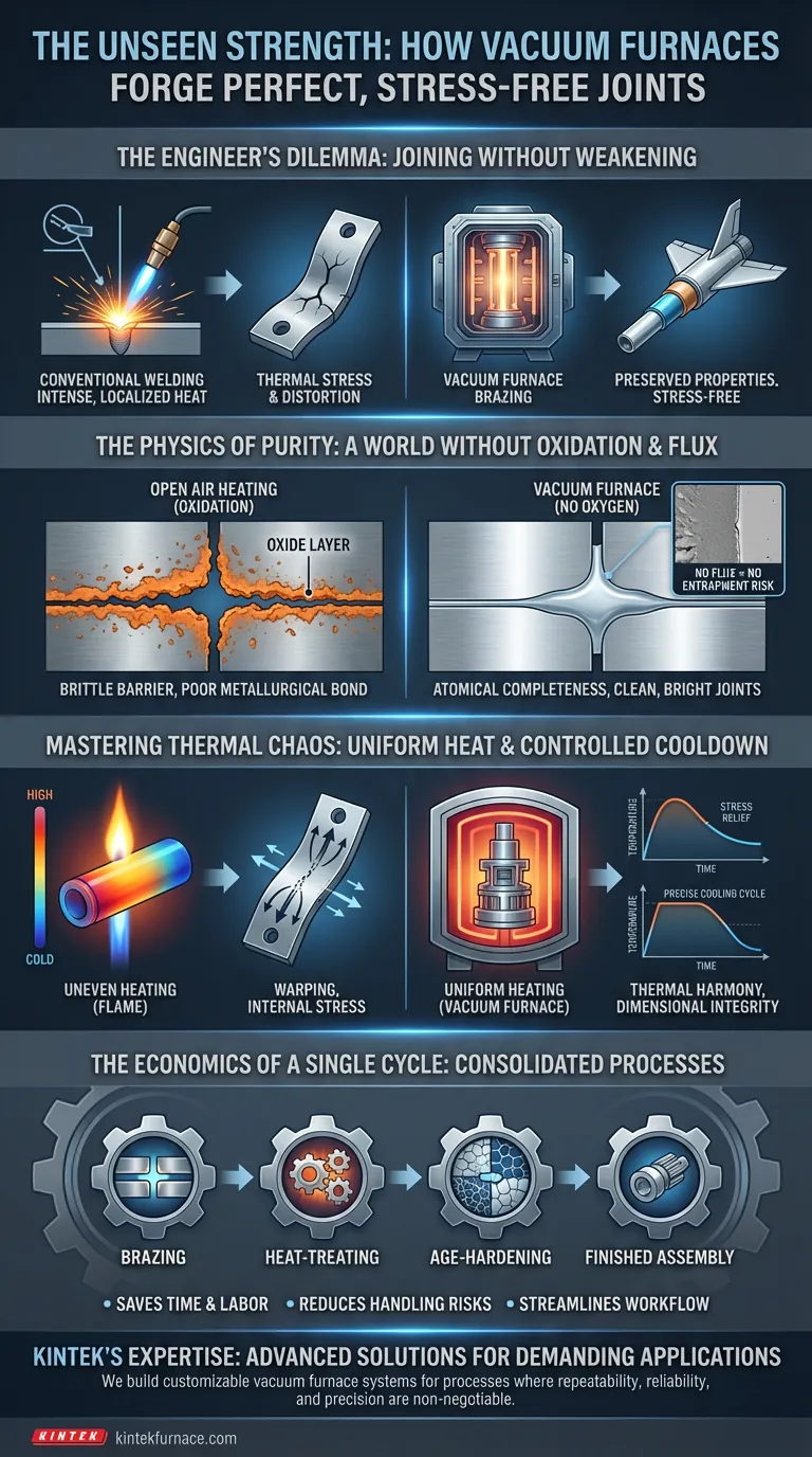 La Fuerza Invisible: Cómo los Hornos de Vacío Forjan Uniones Perfectas y Libres de Tensión Guía Visual