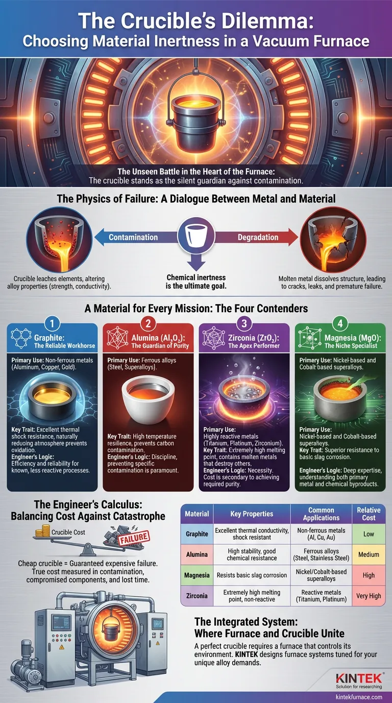 도가니의 딜레마: 진공로에서 재료 불활성 선택 시각적 가이드