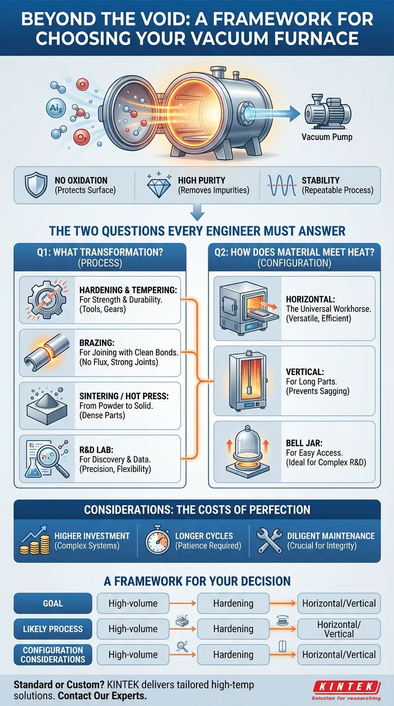 Além do Vazio: Uma Estrutura para Escolher seu Forno a Vácuo Guia Visual