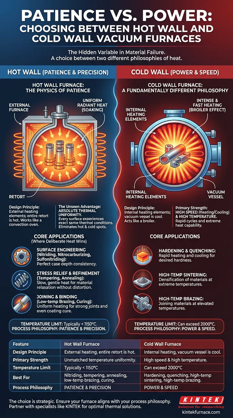 인내심 대 파워: 열벽로와 냉벽로 진공로 선택 시각적 가이드
