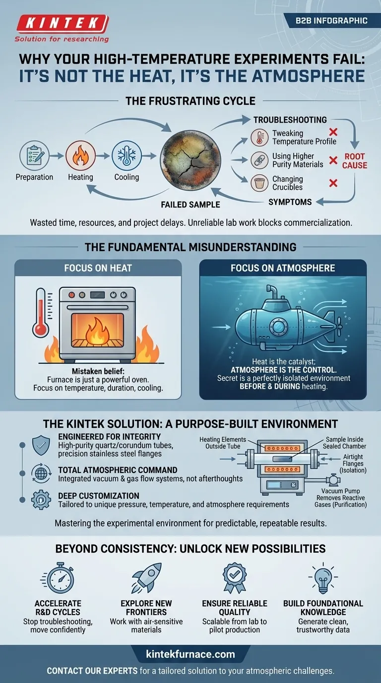 Por qué sus experimentos a alta temperatura fallan: No es el calor, es la atmósfera Guía Visual