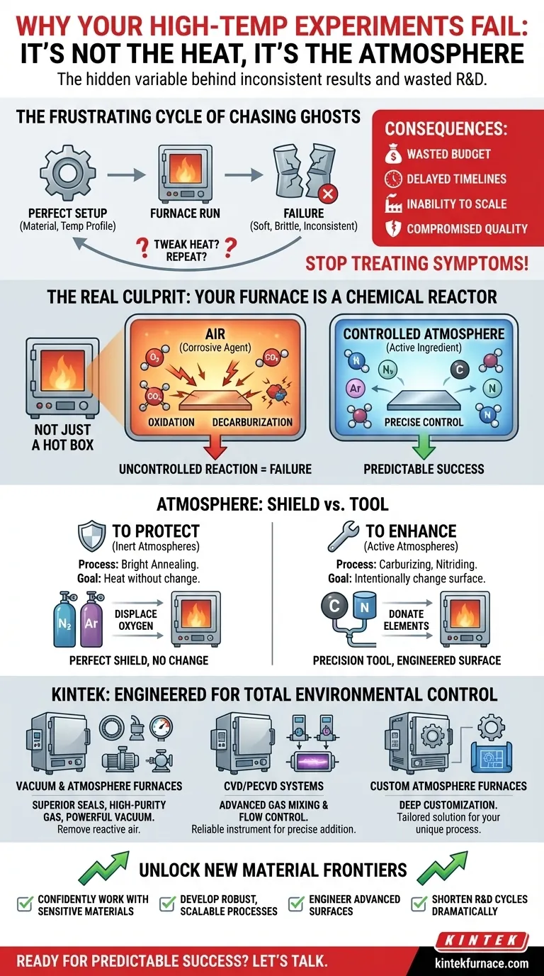 Por qué sus experimentos a alta temperatura fallan: No es el calor, es la atmósfera Guía Visual