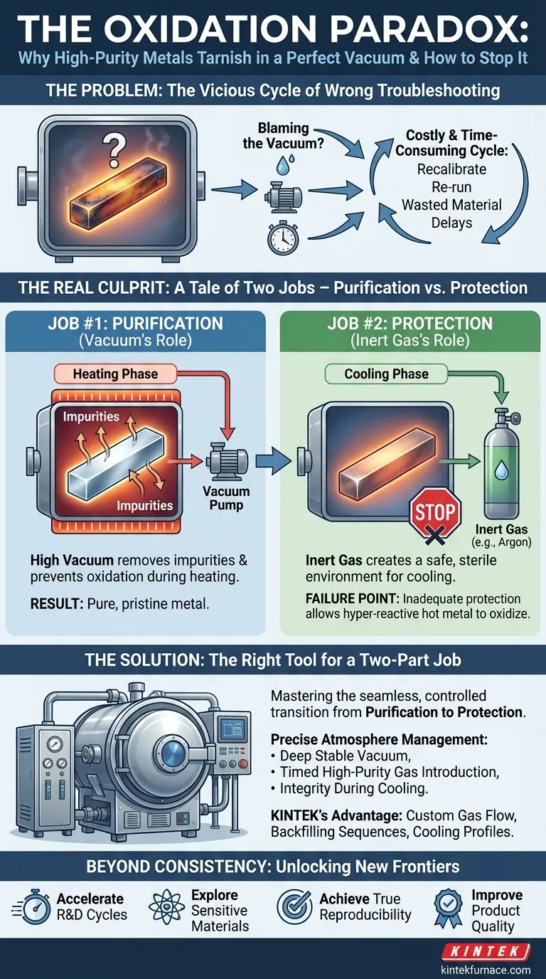 Por que seus metais de alta pureza oxidam em um vácuo perfeito — e como pará-lo Guia Visual