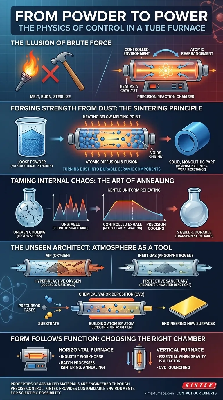 粉末から力へ：チューブ炉における制御の物理学 ビジュアルガイド