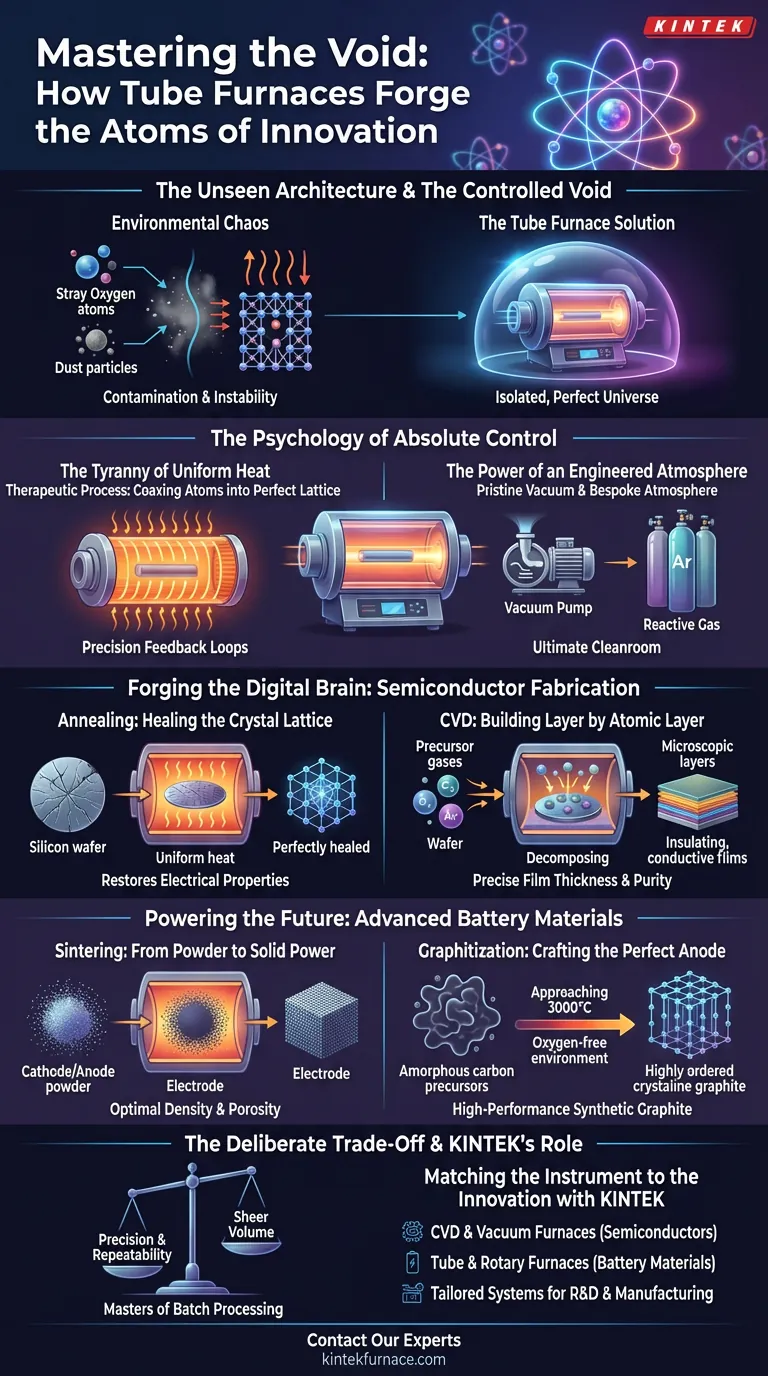 Dominando o Vazio: Como Fornos Tubulares Forjam os Átomos da Inovação Guia Visual