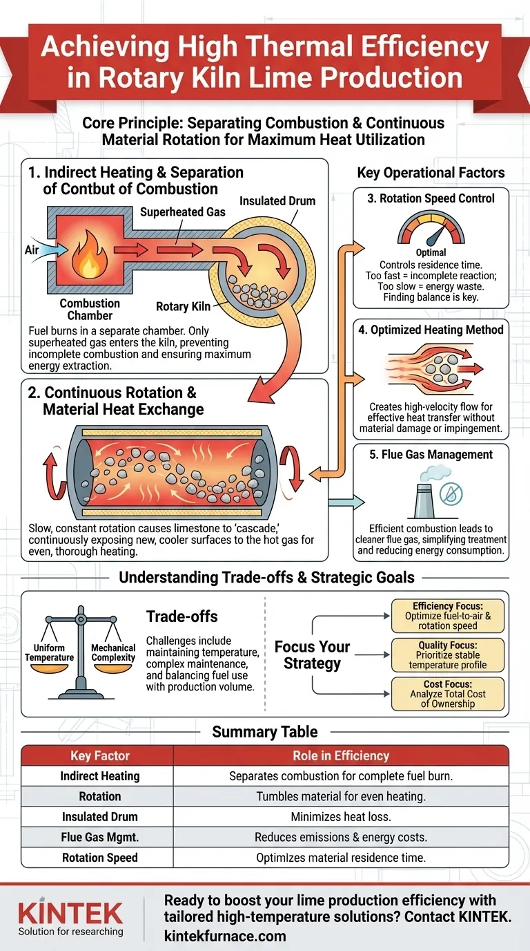Wie erreicht der Drehofen-Kalkofen eine hohe thermische Effizienz und Energieeinsparung? Optimieren Sie Ihren Kalkproduktionsprozess Visuelle Anleitung