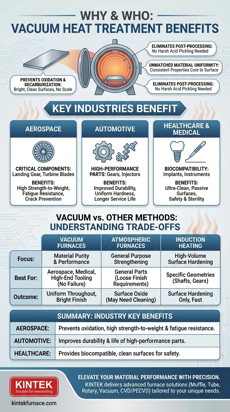 Quali settori beneficiano del trattamento termico sotto vuoto? Aumenta le prestazioni nei settori aerospaziale, automobilistico e medico Guida Visiva