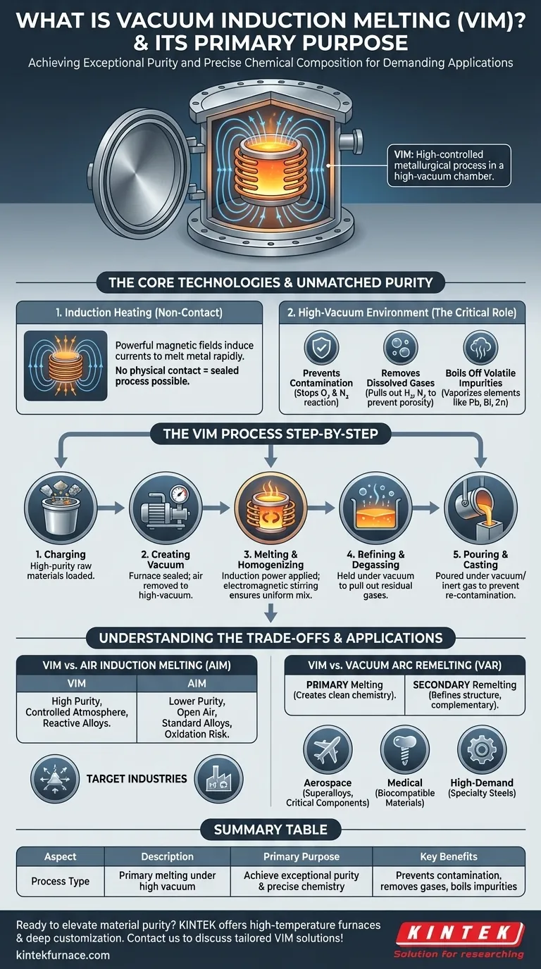 What is vacuum induction melting (VIM) and what is its primary purpose? Achieve Ultimate Purity in Metal Alloys Visual Guide