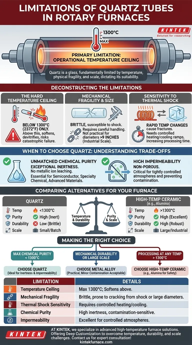 Quali sono i limiti dei tubi di quarzo nei forni rotanti? Vincoli chiave e alternative Guida Visiva