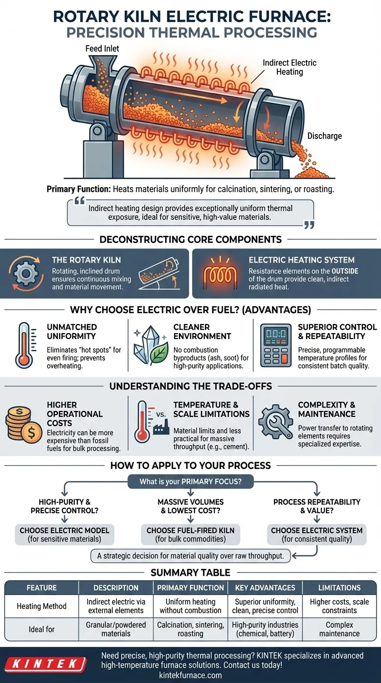 What is a rotary kiln electric furnace and what is its primary function? Achieve Uniform High-Temp Processing Visual Guide