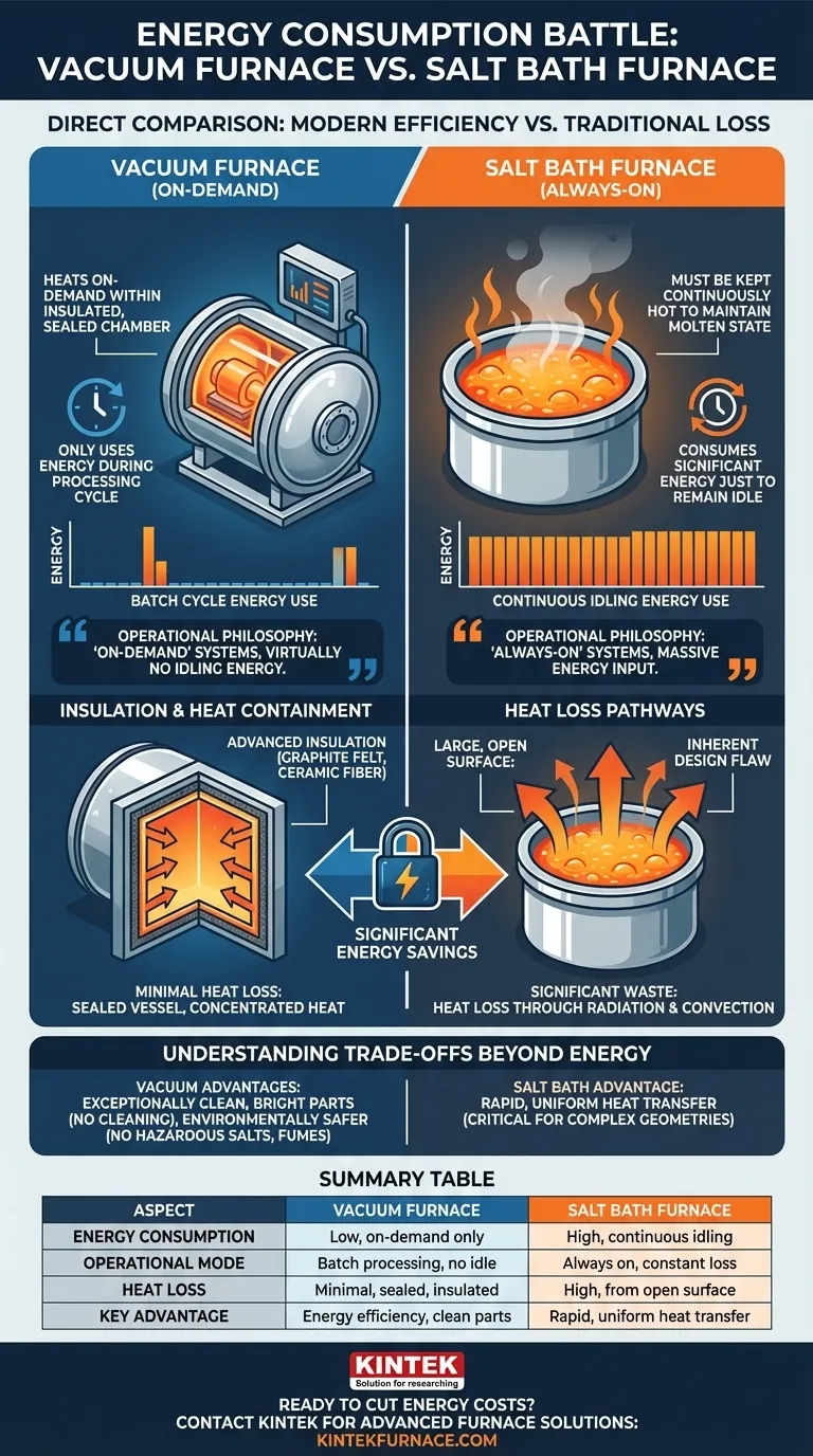 How does the energy consumption of a vacuum furnace compare to a salt bath furnace? Discover the Efficiency Edge Visual Guide