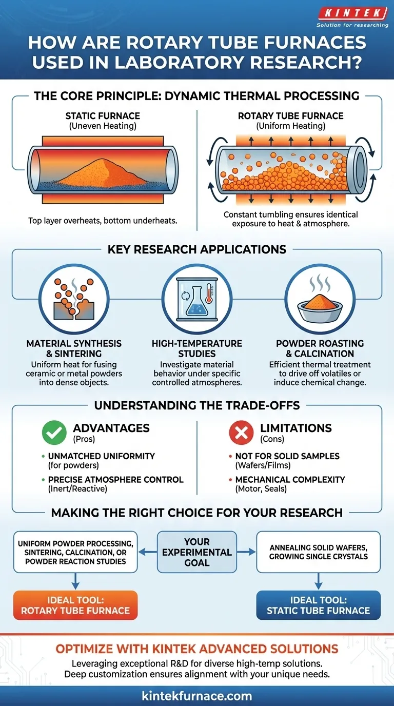 回転式管状炉は研究室での研究にどのように使用されますか？均一な粉末処理を実現する ビジュアルガイド