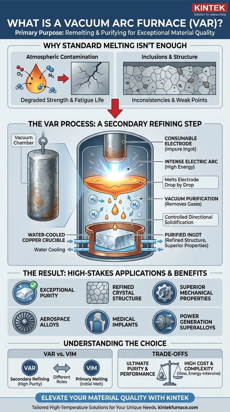 Qu'est-ce qu'un four à arc sous vide et quel est son objectif principal ? Obtenir des métaux ultra-purs pour des applications critiques Guide Visuel