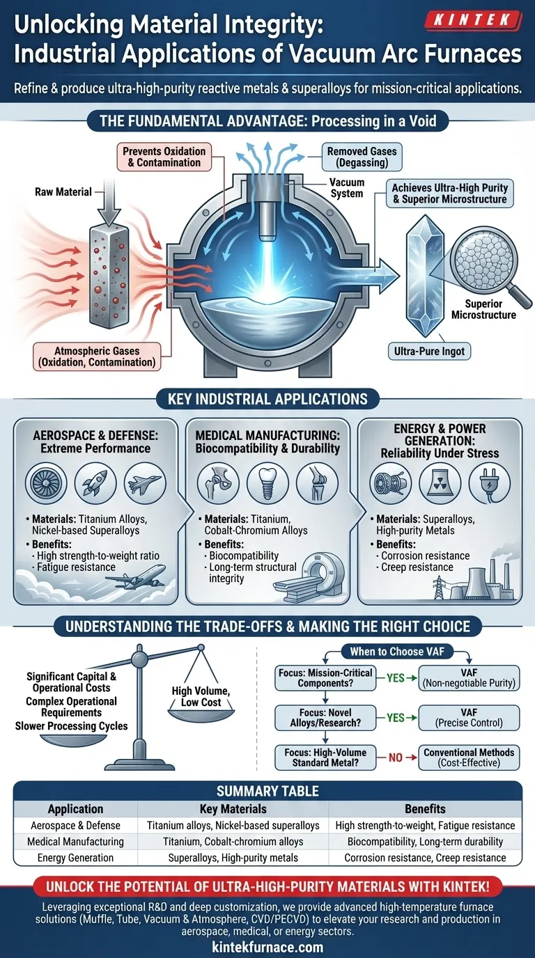 ¿Qué aplicaciones industriales se benefician de los hornos de arco de vacío? Esencial para la industria aeroespacial, médica y energética Guía Visual