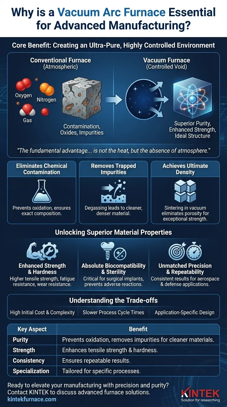 Por que um forno de arco a vácuo é essencial para a manufatura avançada? Desbloqueie Pureza e Desempenho Superiores Guia Visual