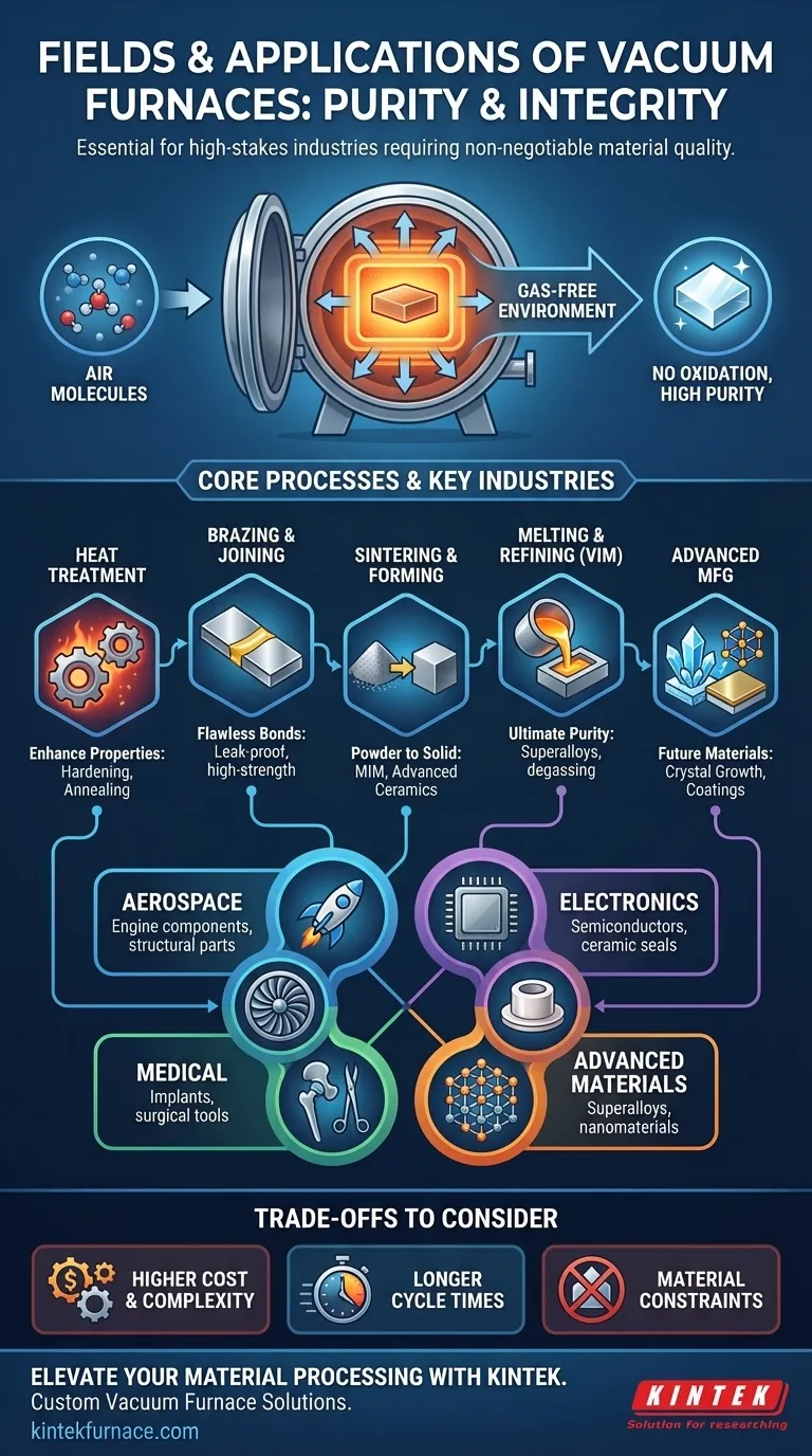 In which fields are vacuum furnaces commonly used? Essential for Aerospace, Electronics, and Medical Manufacturing Visual Guide