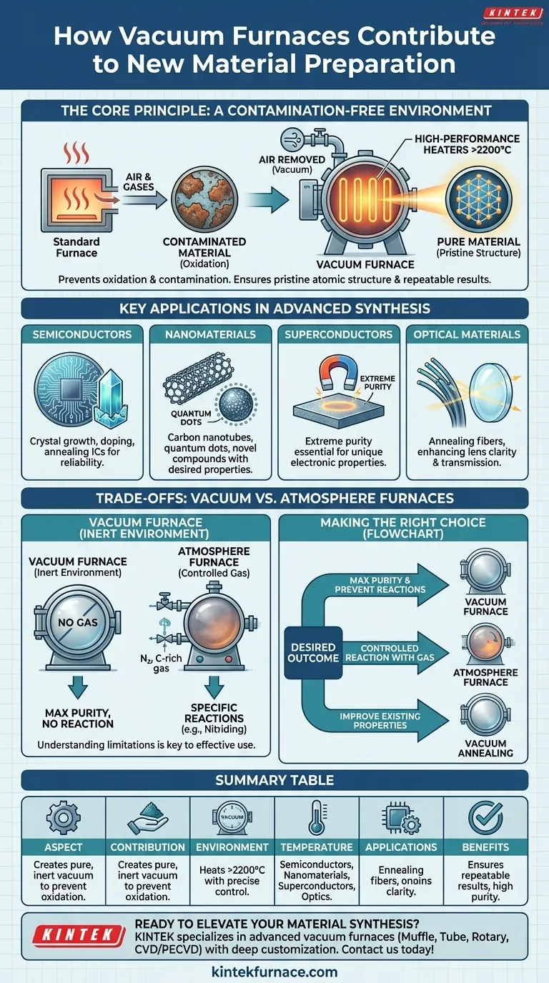 How do vacuum furnaces contribute to new material preparation? Unlock Purity and Precision in Synthesis Visual Guide