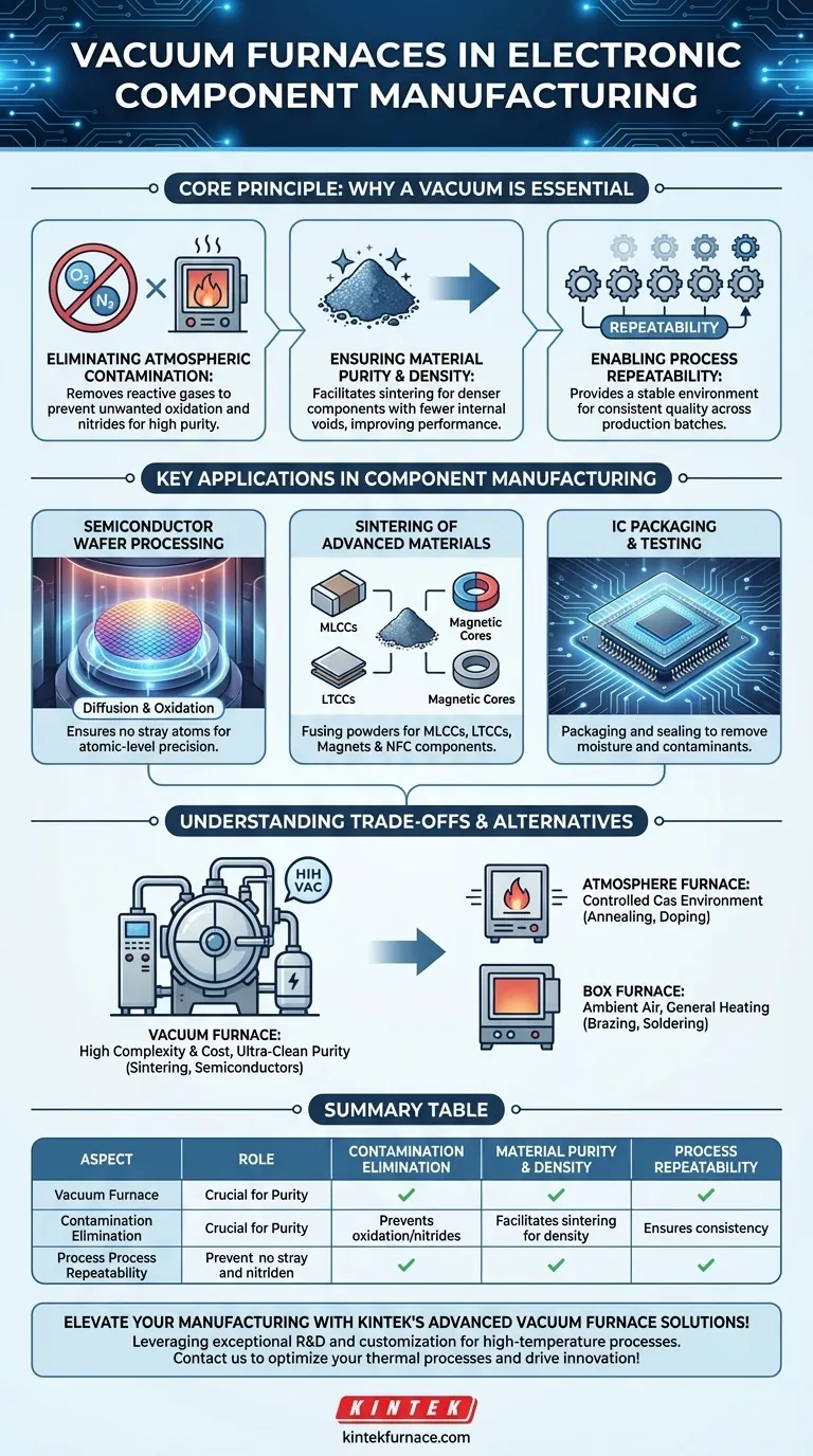 ما هو الدور الذي تلعبه أفران التفريغ في تصنيع المكونات الإلكترونية؟ ضرورية للنقاء والدقة دليل مرئي