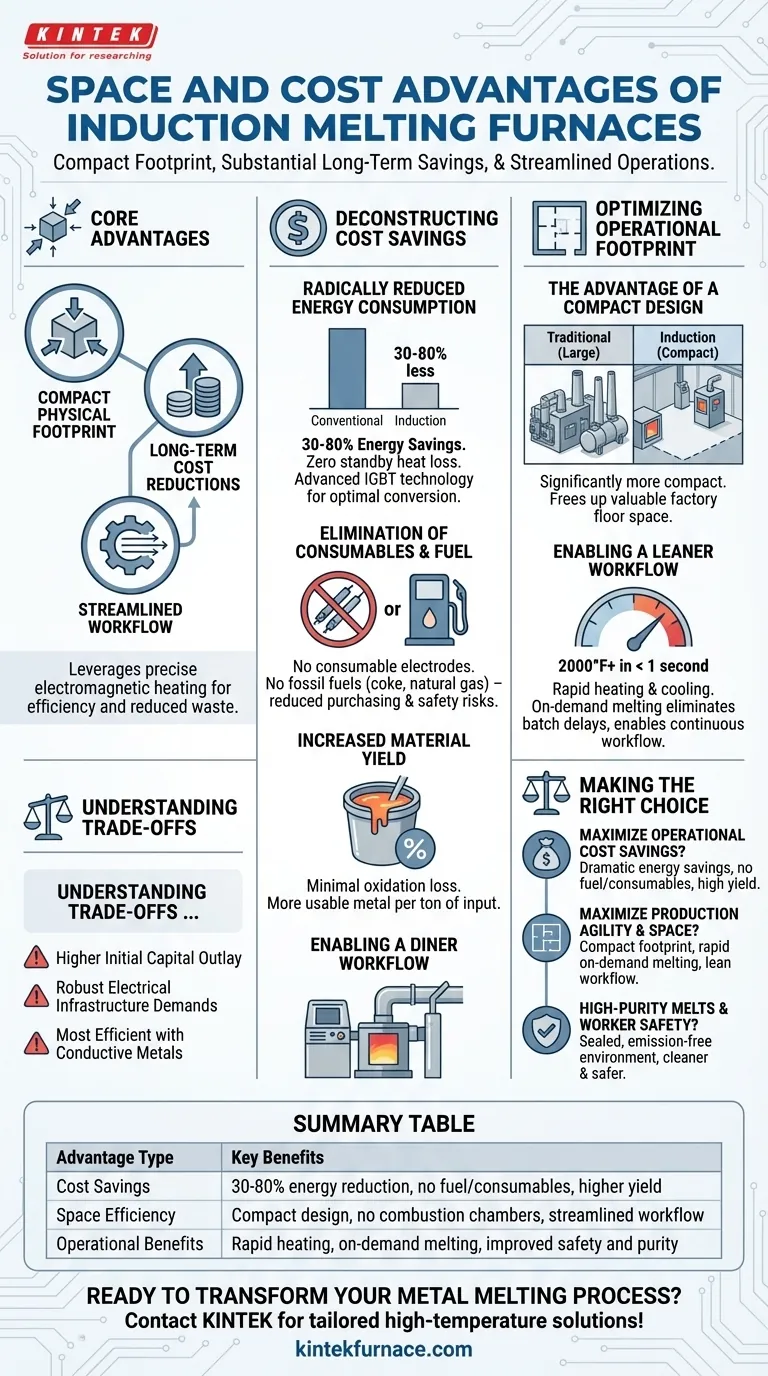 What space and cost advantages do induction melting furnaces offer? Boost Efficiency and Save on Expenses Visual Guide