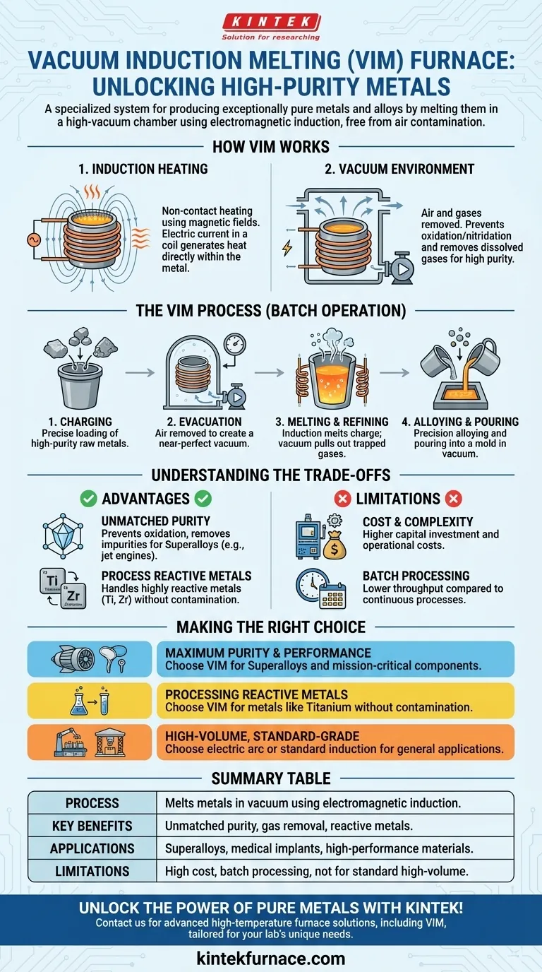 ¿Qué es un horno de fusión por inducción al vacío (VIM) y por qué es importante? Consiga una pureza de metal inigualable para aplicaciones críticas Guía Visual