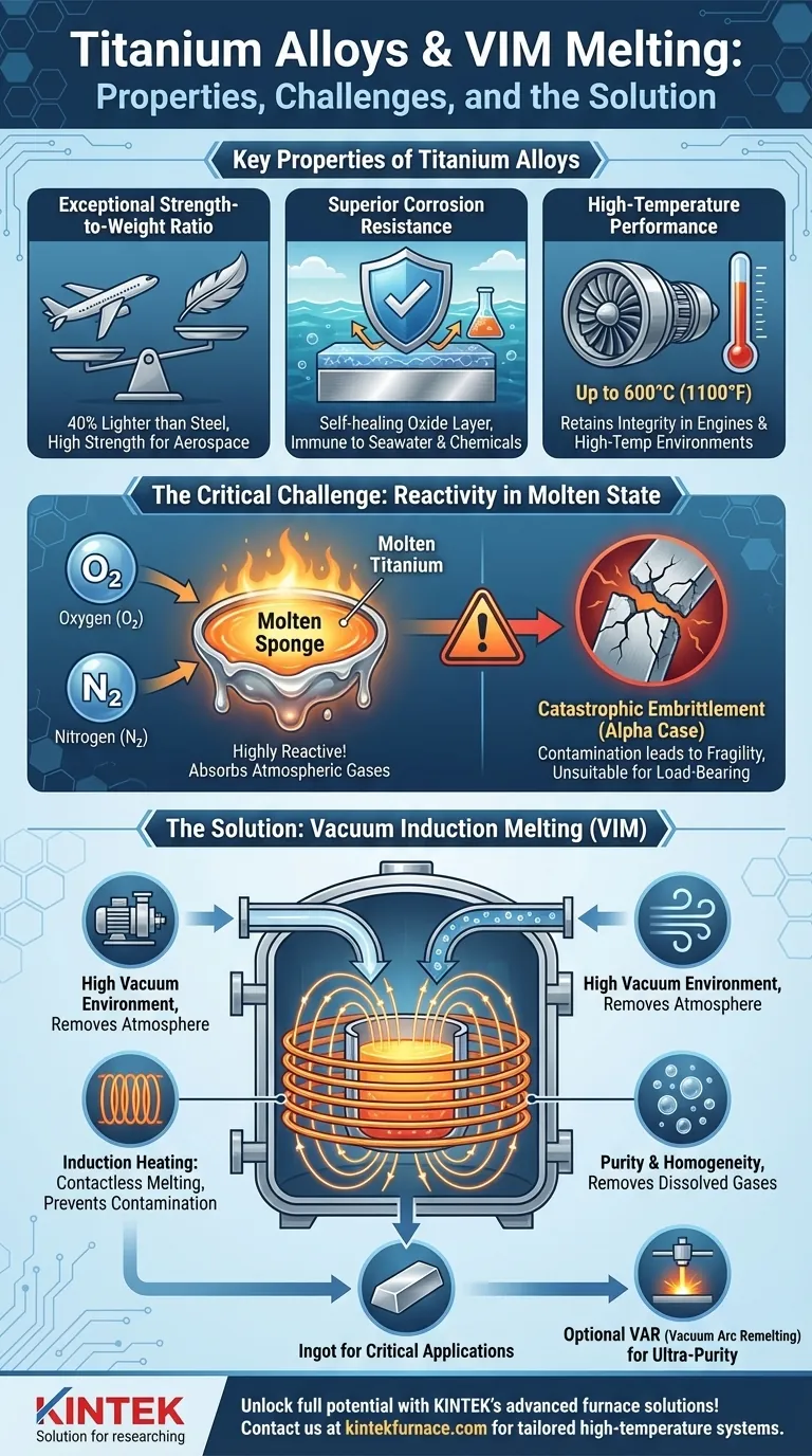 What are the key properties of titanium alloys and why are they melted in VIM furnaces? Unlock High-Performance Alloy Production Visual Guide