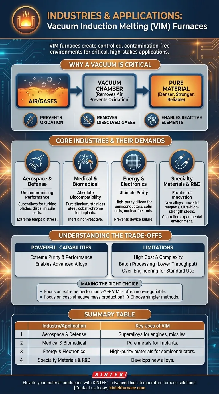 Quelles industries et quelles applications utilisent les fours de fusion par induction sous vide ? Essentiel pour les matériaux de haute pureté Guide Visuel
