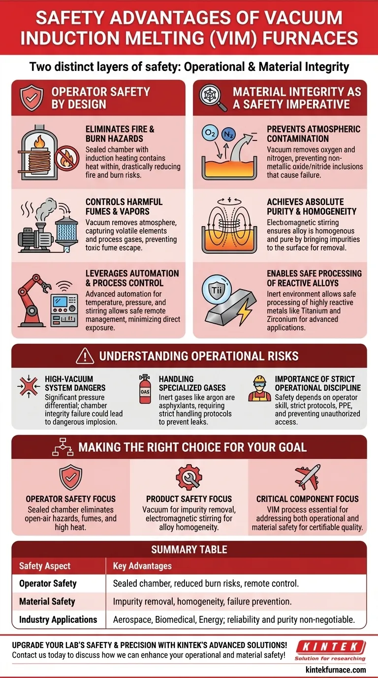¿Qué ventajas de seguridad ofrecen los hornos de fusión por inducción al vacío? Garantice la seguridad del operador y del material en industrias de alto riesgo Guía Visual