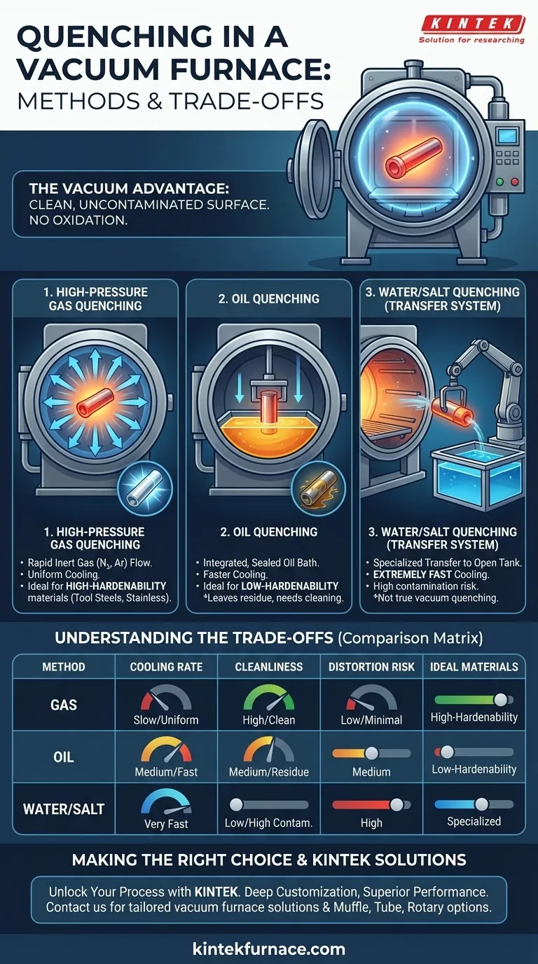 What types of quenching can be performed in a vacuum furnace? Explore High-Pressure Gas and Oil Quenching Visual Guide