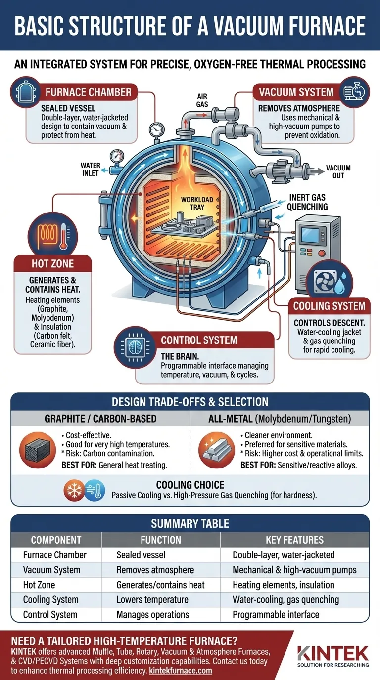 Qual è la struttura di base di un forno a vuoto? Scopri i suoi componenti e funzioni principali Guida Visiva