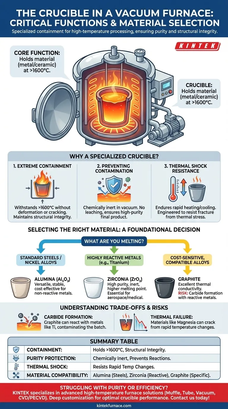 真空炉中坩埚的功能是什么？确保高温工艺中的纯度和性能 图解指南