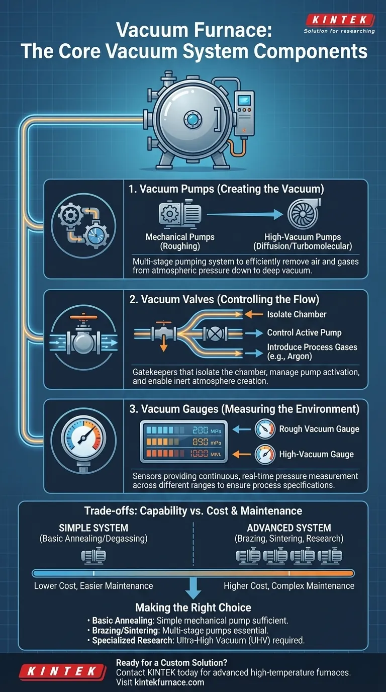 Из каких компонентов состоит вакуумная система вакуумной печи? Разблокируйте точность для высокотемпературной обработки Визуальное руководство