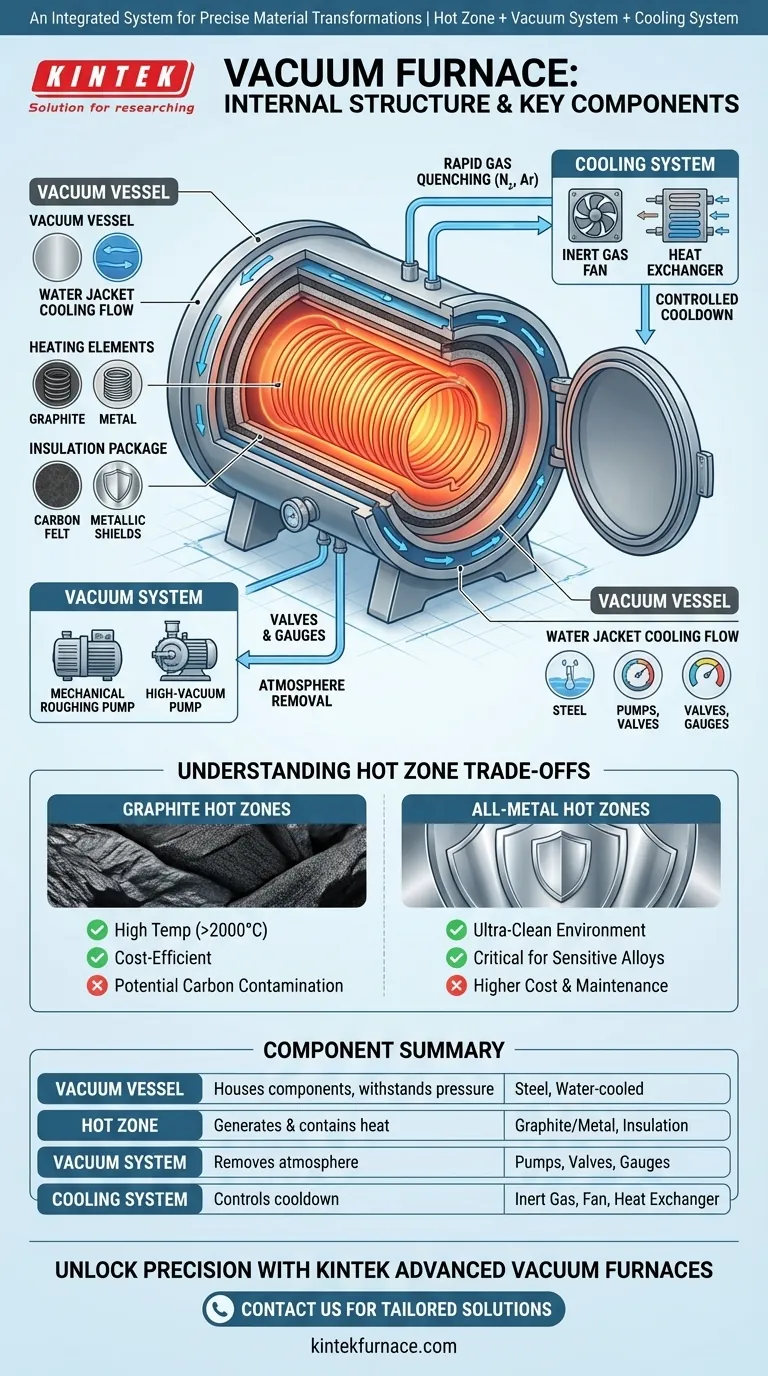 Was sind die Hauptkomponenten der Innenstruktur eines Vakuumofens? Optimieren Sie Ihren Wärmebehandlungsprozess Visuelle Anleitung