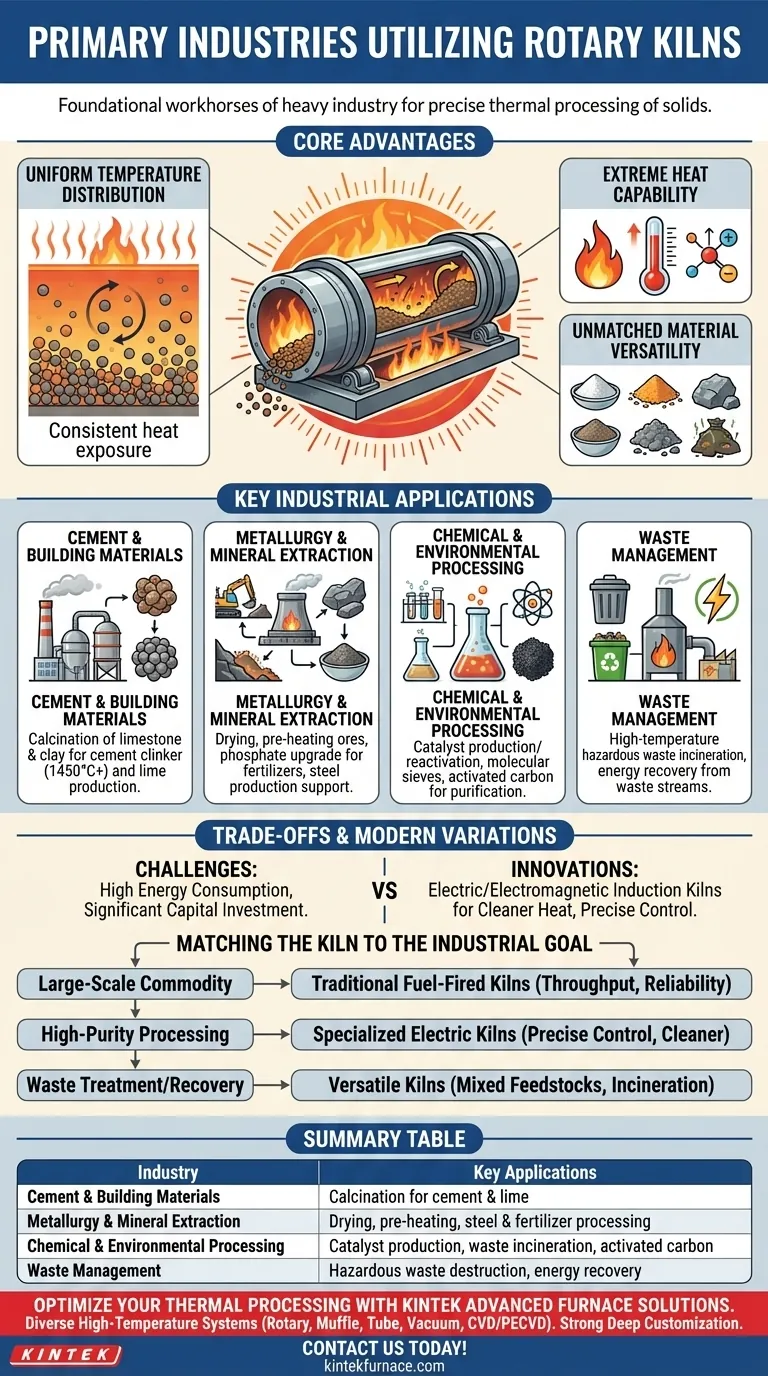 What are the primary industries that utilize rotary kilns? Key Applications in Cement, Metallurgy & More Visual Guide