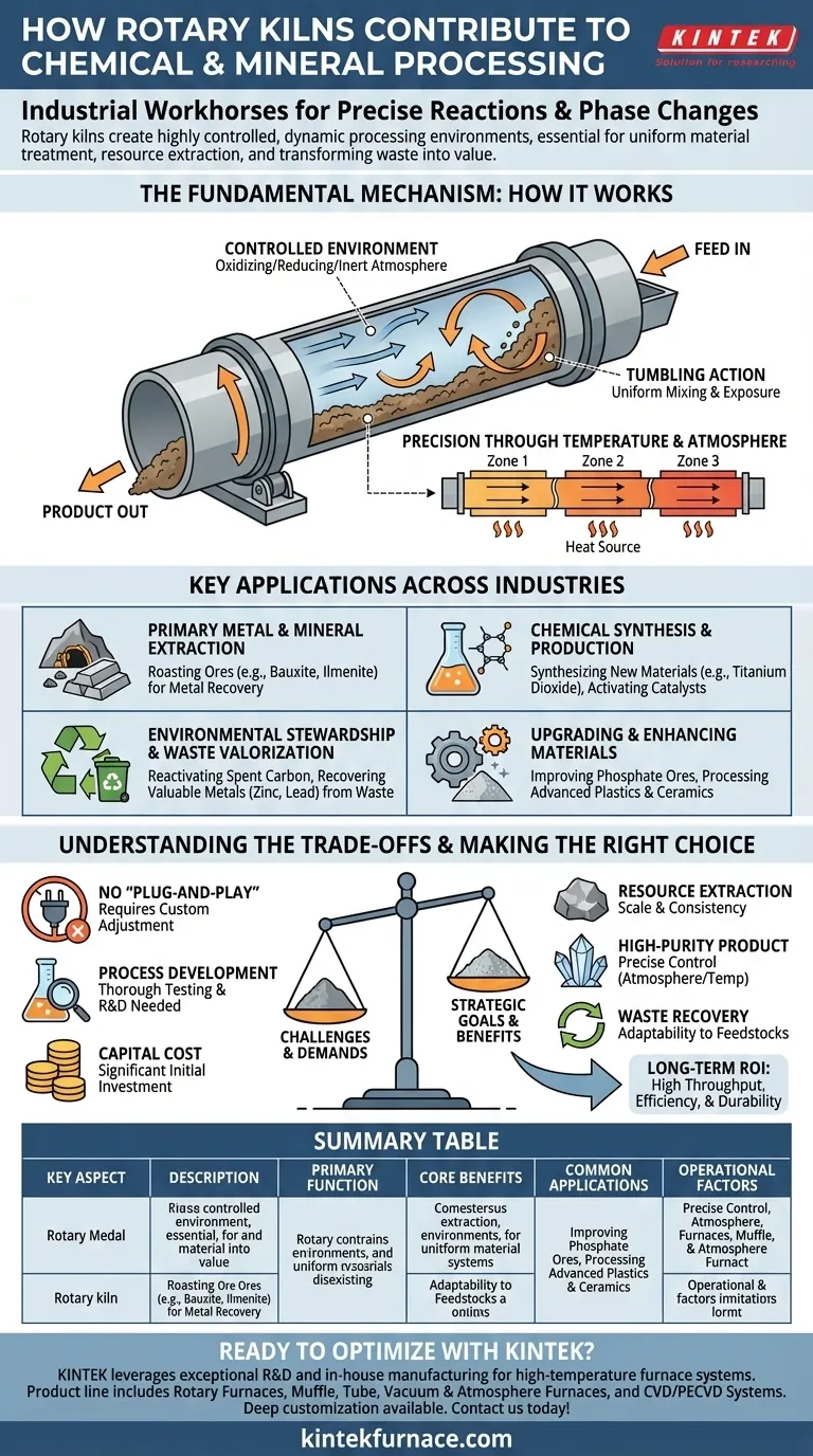 In che modo i forni rotanti contribuiscono alla lavorazione chimica e minerale? Sbloccate efficienza e sostenibilità Guida Visiva