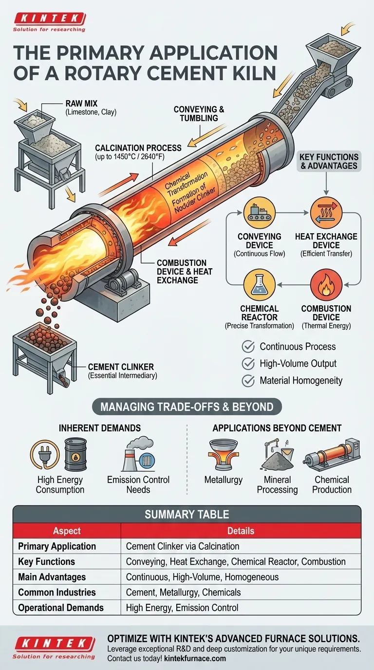 What is the primary application of a rotary cement kiln? Essential for Cement Clinker Production Visual Guide