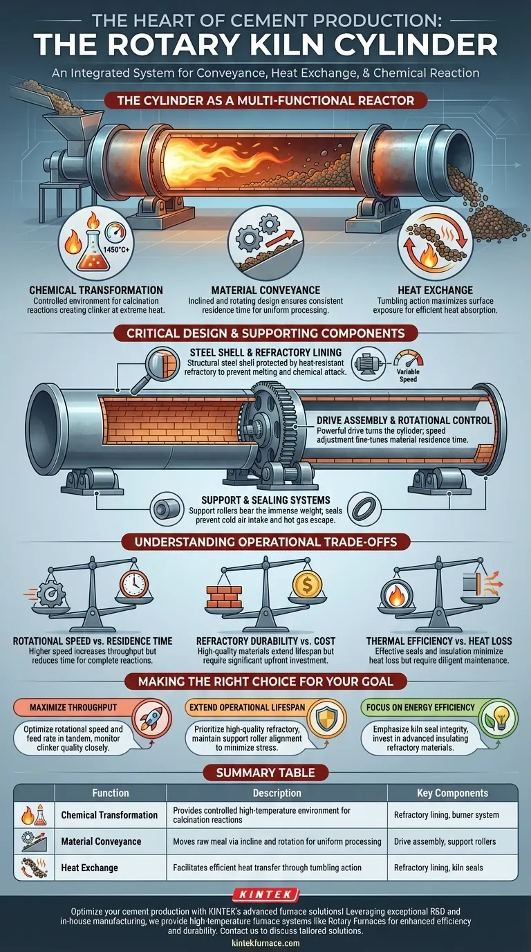 Welche Funktion hat der Zylinder in einem Drehofen für Zement? Effiziente Klinkerproduktion vorantreiben Visuelle Anleitung