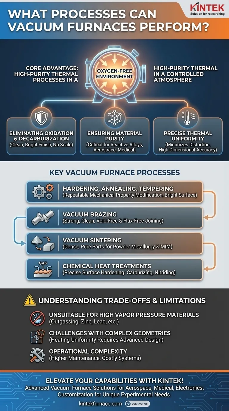 What processes can vacuum furnaces perform? Unlock High-Purity Thermal Processing for Superior Materials Visual Guide
