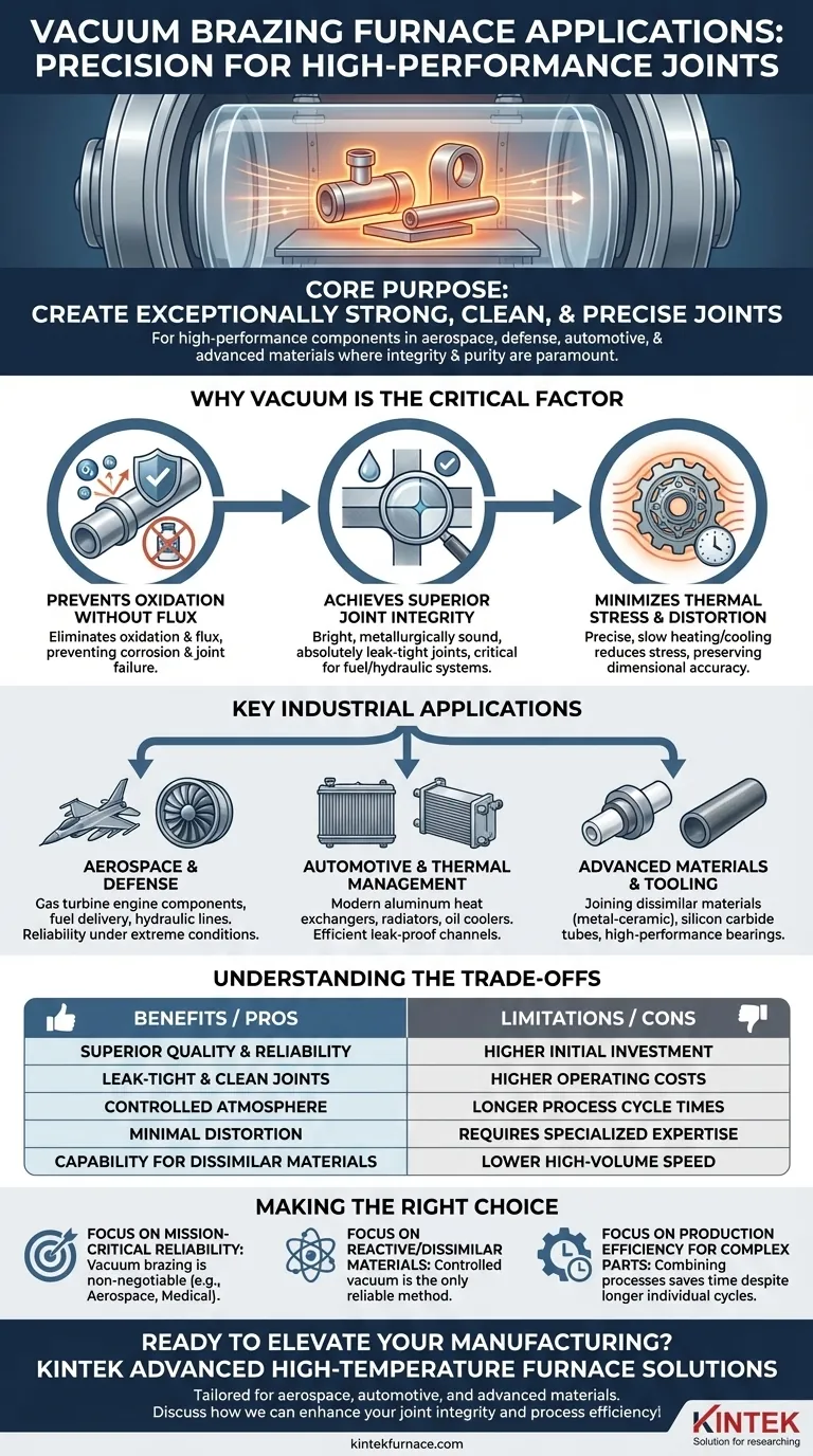 Was sind die Anwendungsbereiche von Vakuumlötöfen? Erzielen Sie starke, saubere Verbindungen für die Luft- und Raumfahrt und mehr Visuelle Anleitung
