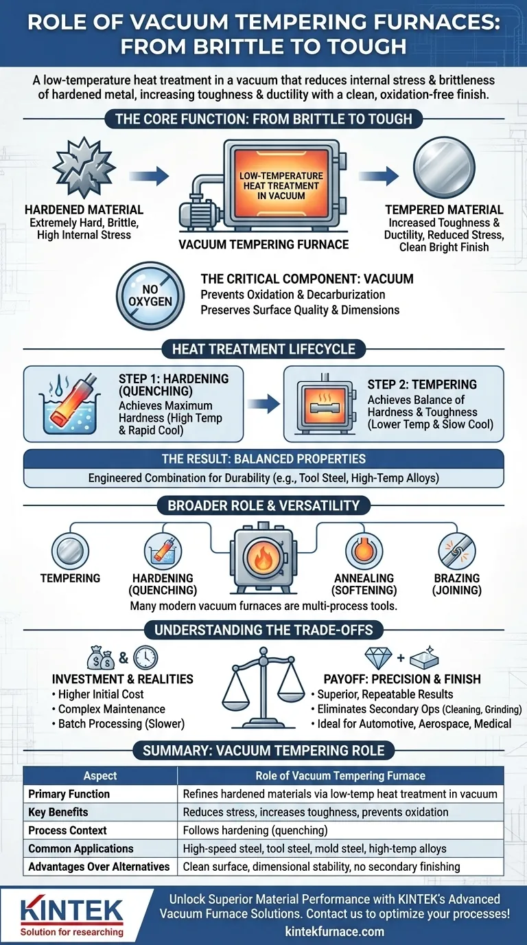 Qual è il ruolo dei forni di rinvenimento sottovuoto? Migliorare la tenacità del materiale e la qualità della superficie Guida Visiva