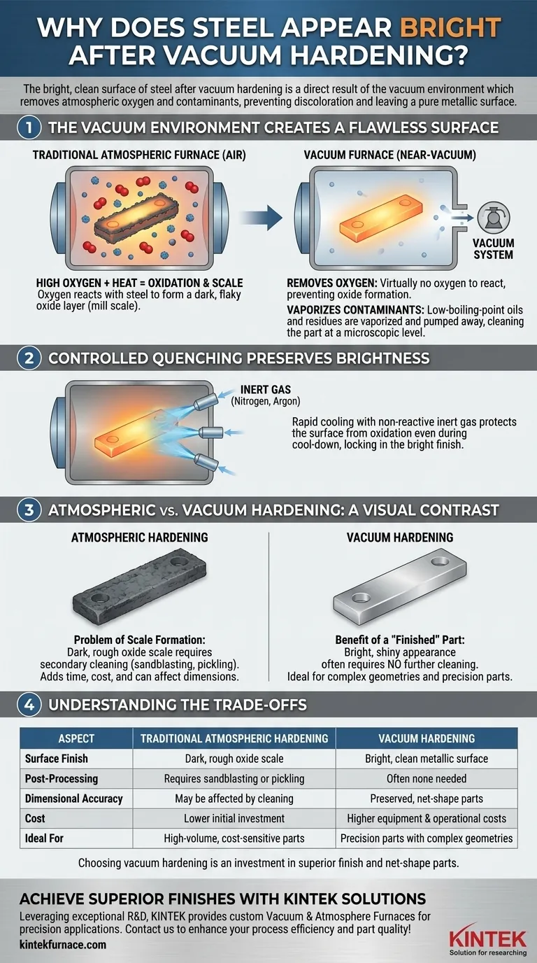 Why does the surface of steel appear bright after vacuum hardening? Discover the Secret to Flawless Finishes Visual Guide