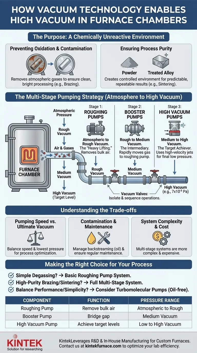 How has vacuum technology enabled high vacuum conditions in furnace chambers? Achieve Clean, Oxidation-Free Processing Visual Guide