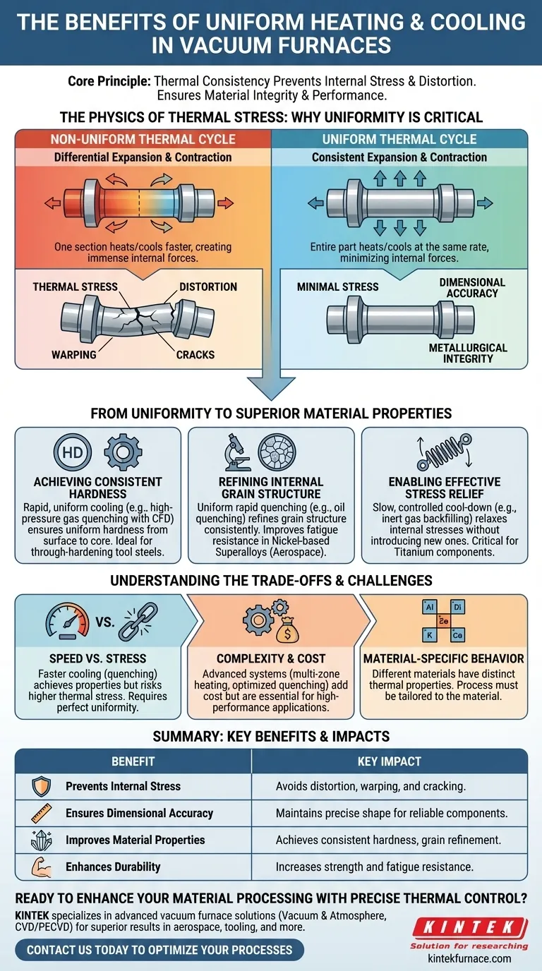 均匀加热和冷却对真空炉内材料有何益处？防止应力并提高性能 图解指南