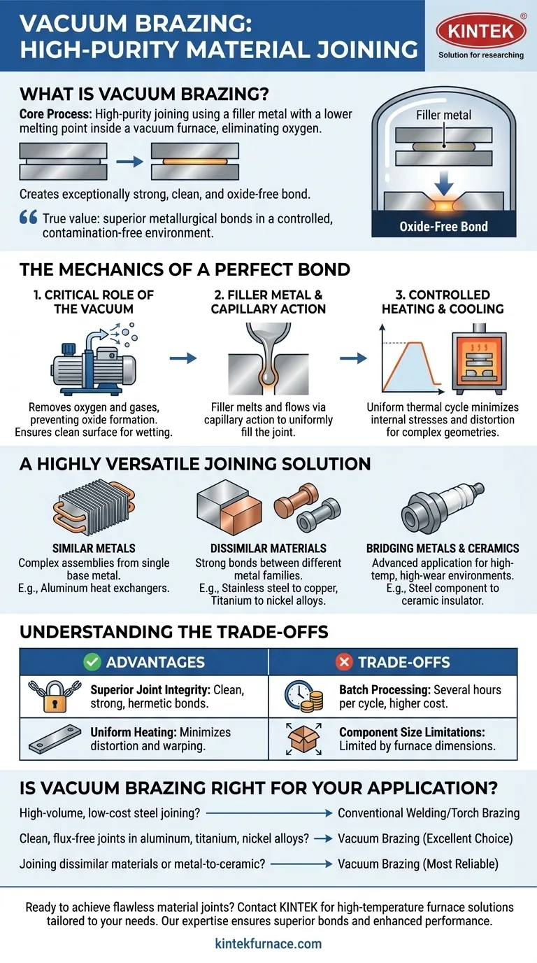 What is vacuum brazing and what materials does it primarily join? Discover High-Purity Joining for Superior Bonds Visual Guide