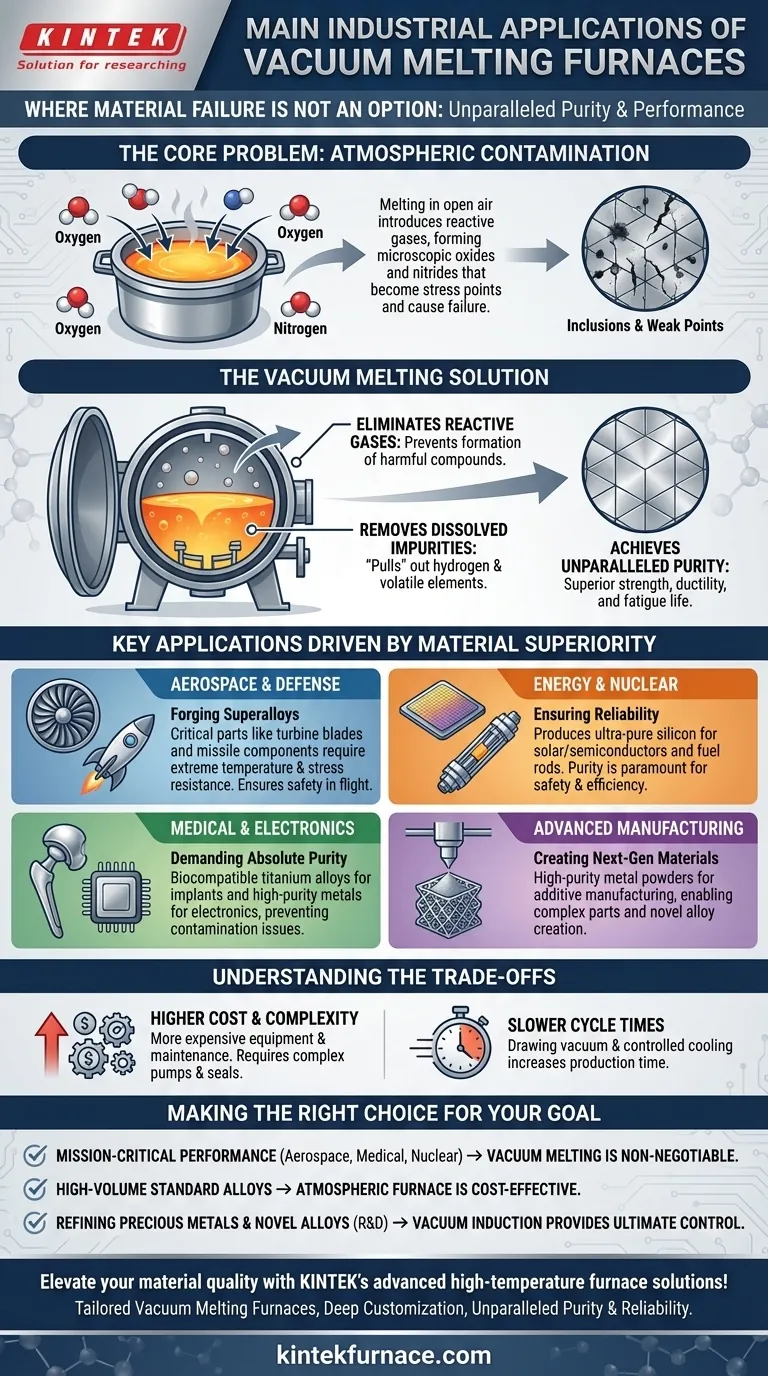 Was sind die wichtigsten industriellen Anwendungen von Vakuumschmelzöfen? Erreichen Sie unübertroffene Materialreinheit und Leistung Visuelle Anleitung